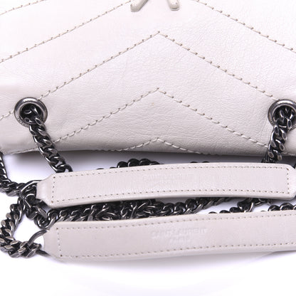 Saint Laurent Pebbled Lambskin Chevron Monogram Small Nolita White Vintage White Vintage 13 of 14