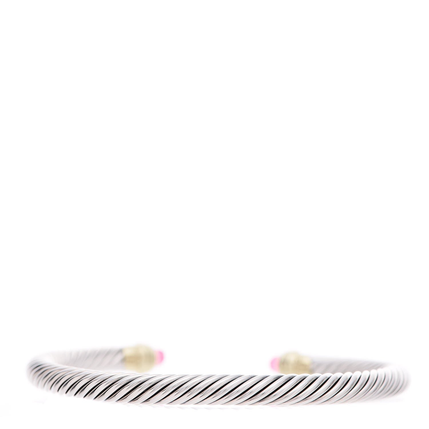 David Yurman Sterling Silver 14K Yellow Gold Pink Tourmaline 5mm Cable Classics Petite Color Bracelet 4 of 6