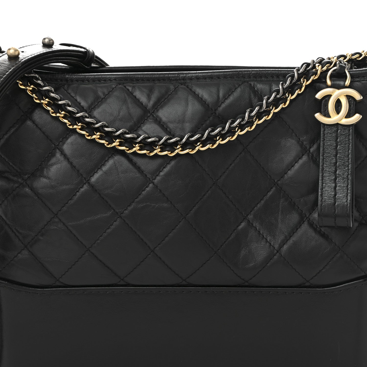 Chanel Aged Calfskin Quilted New Medium Gabrielle Hobo Black 8 of 12