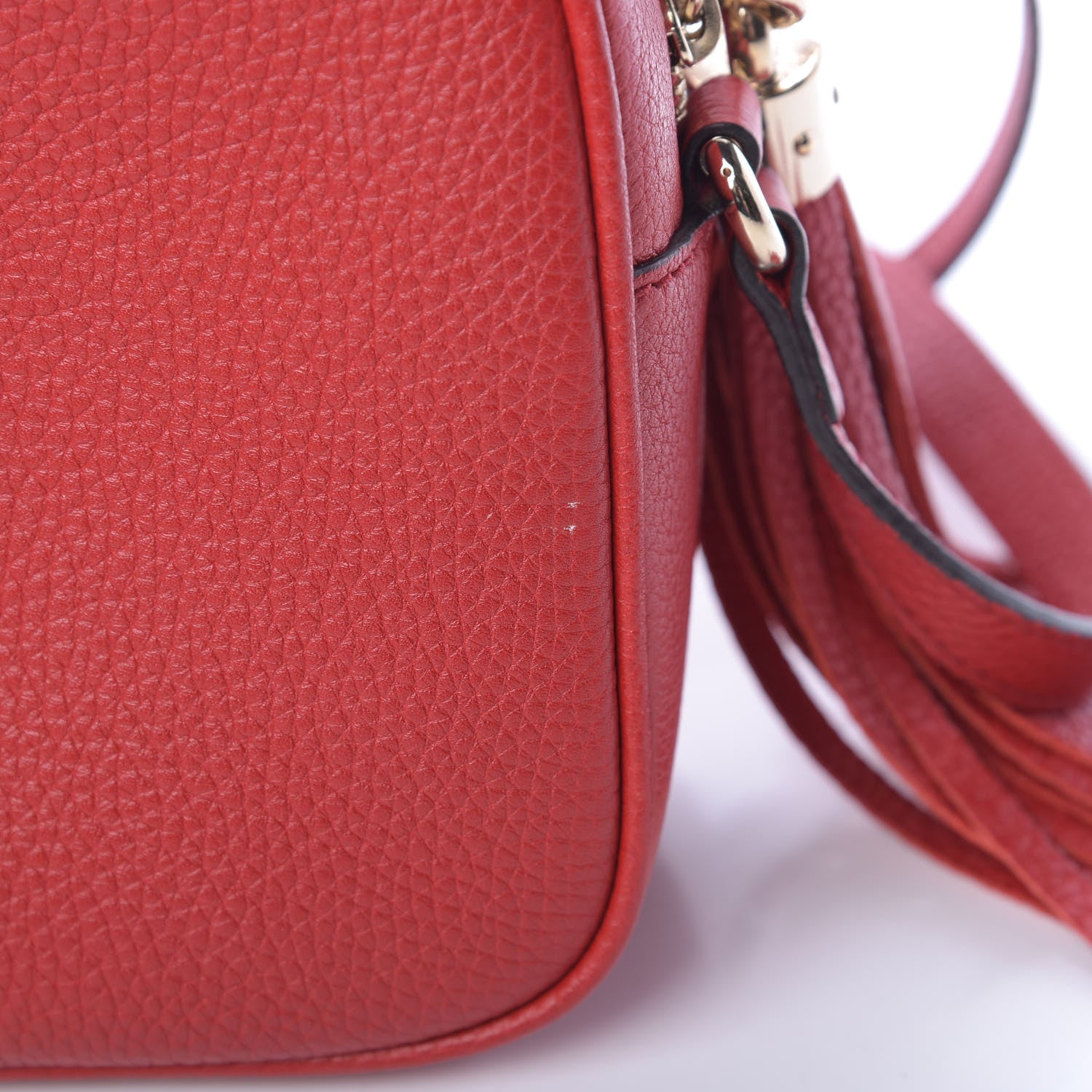 Gucci Pebbled Calfskin Small Soho Disco Bag Tabasco Red 13 of 14