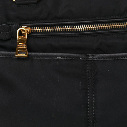 Prada Tessuto Nylon Calfskin Tote Black 12 of 13