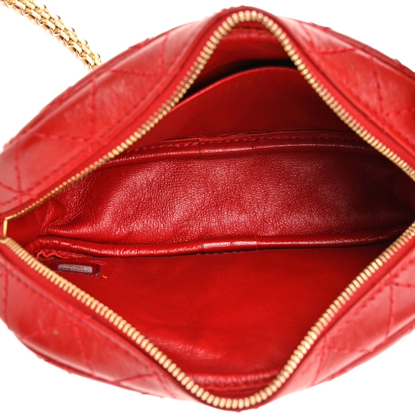Aged Calfskin Quilted Mini Reissue Camera Case Red