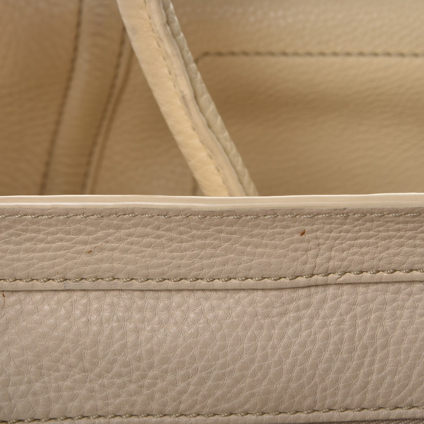 Pebbled Calfskin Mini Luggage Cream