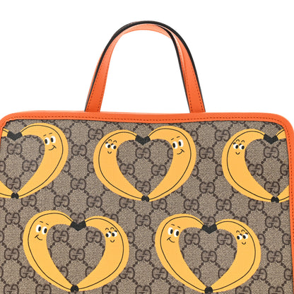 Gucci GG Supreme Monogram Banana Childrens Tote Beige Ebony Multicolor Carrot Orange 8 of 10