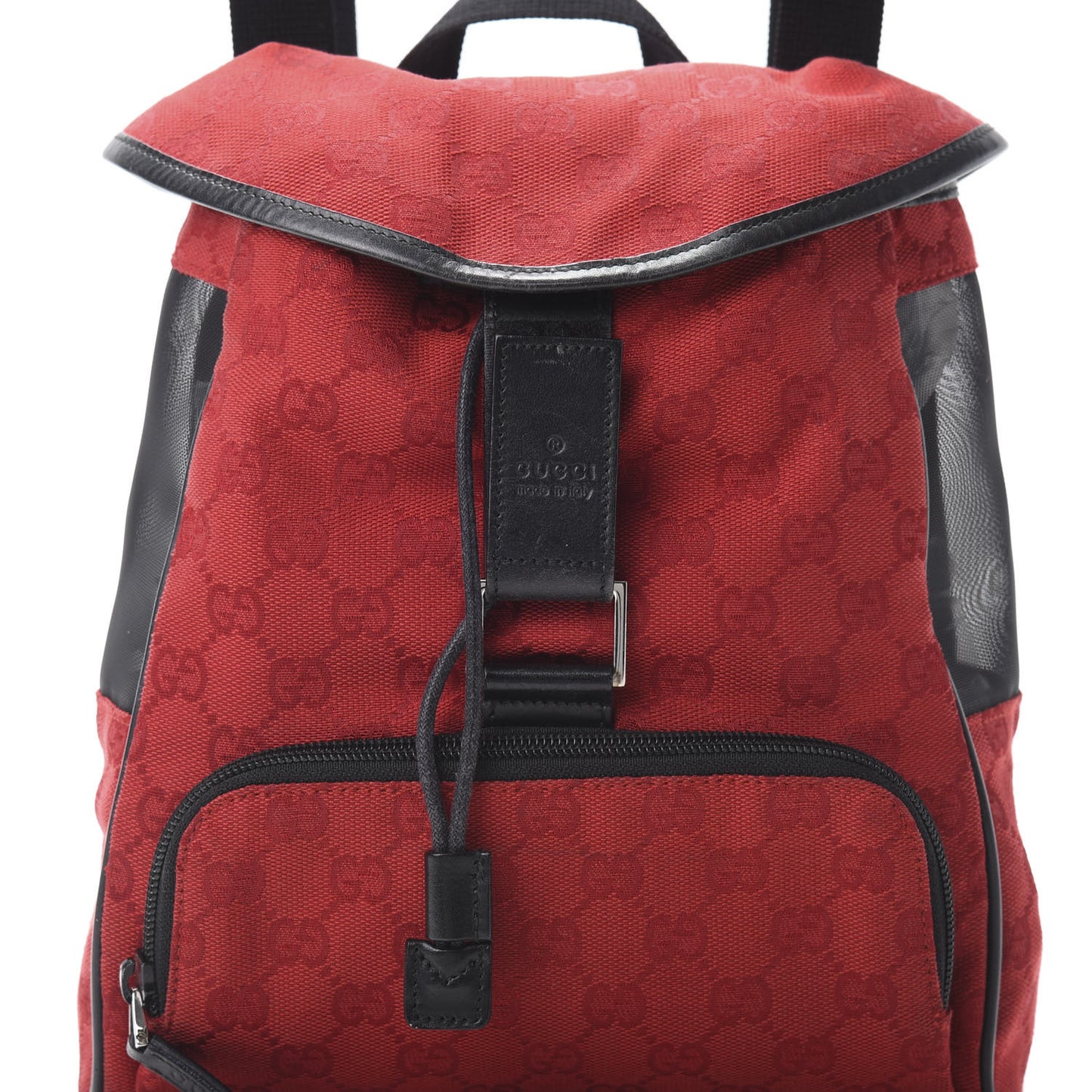 Nylon Monogram Flap Backpack Red