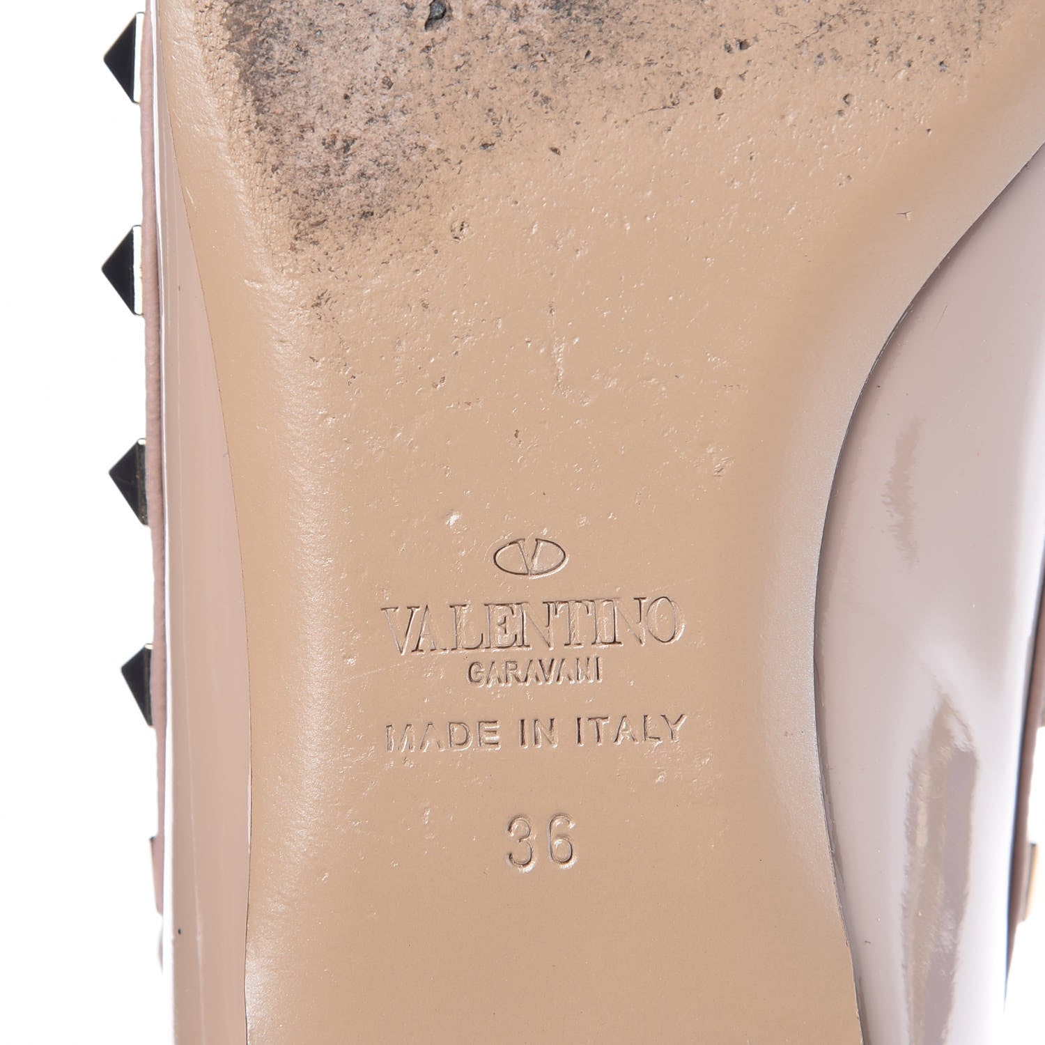 Valentino Garavani Patent Rockstud Cage Ballerina Flats 35 Poudre 8 of 12