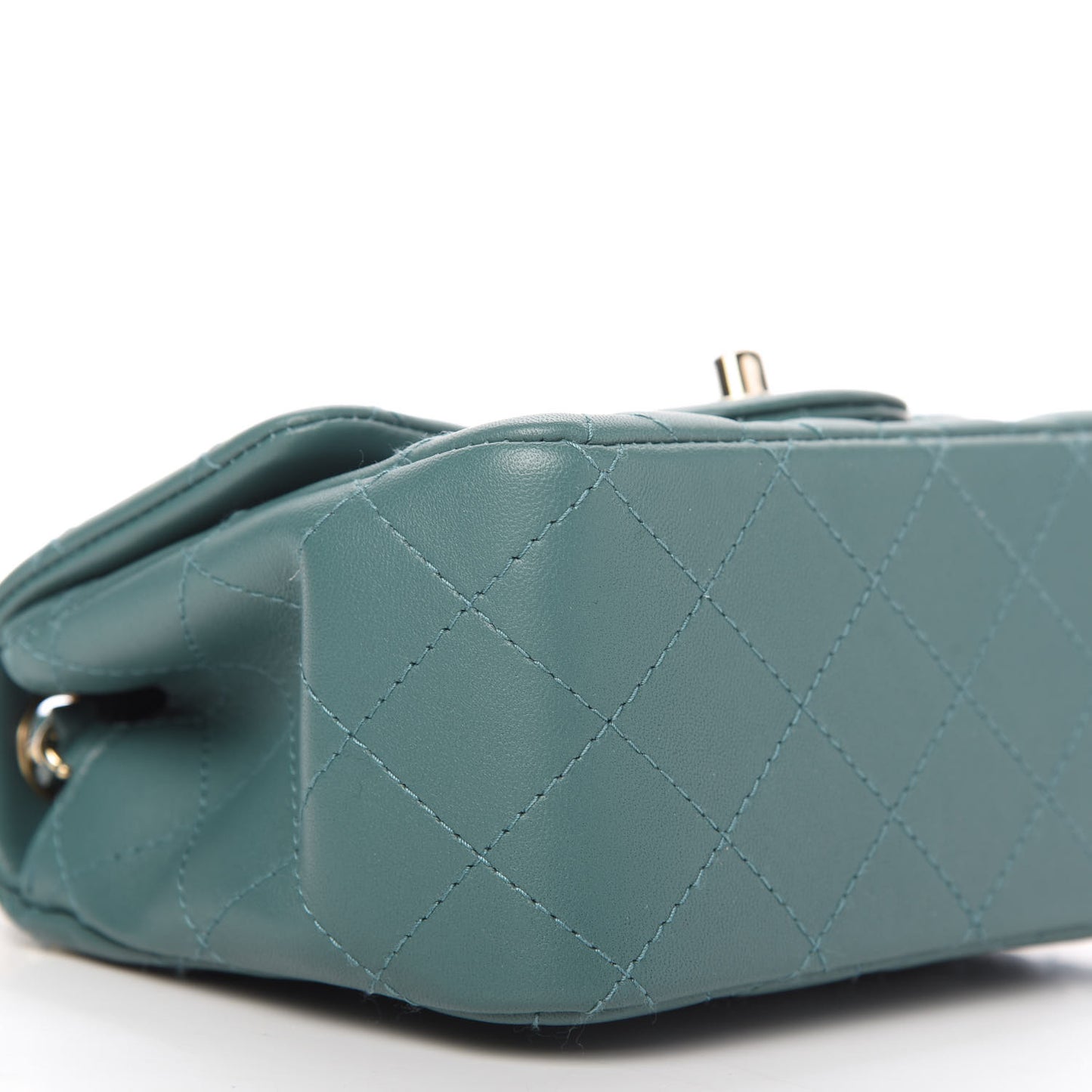 Lambskin Quilted Mini Square Flap Green