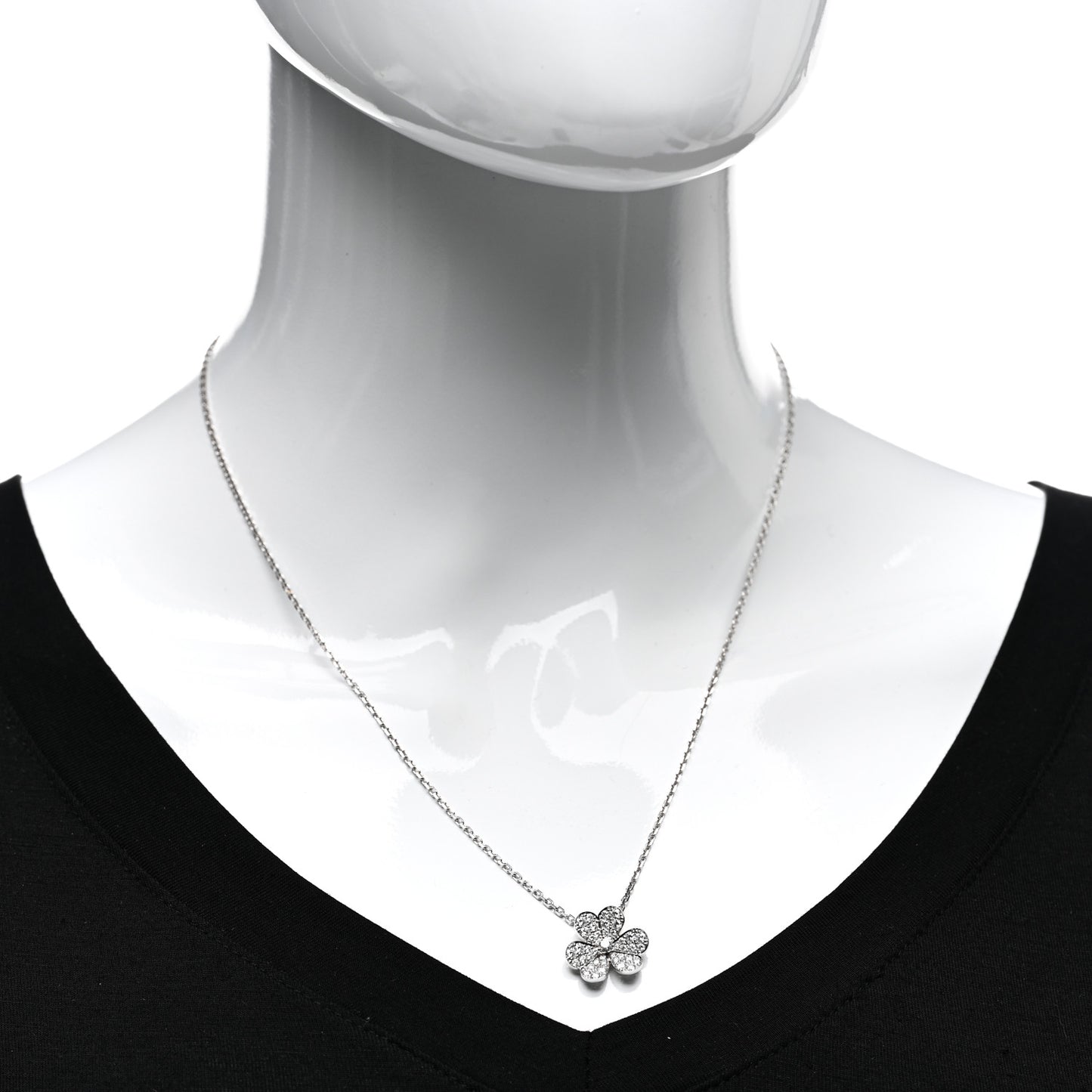 18K White Gold Diamond Small Frivole Pendant Necklace