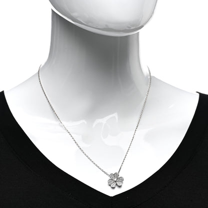 Van Cleef & Arpels 18K White Gold Diamond Small Frivole Pendant Necklace 2 of 5
