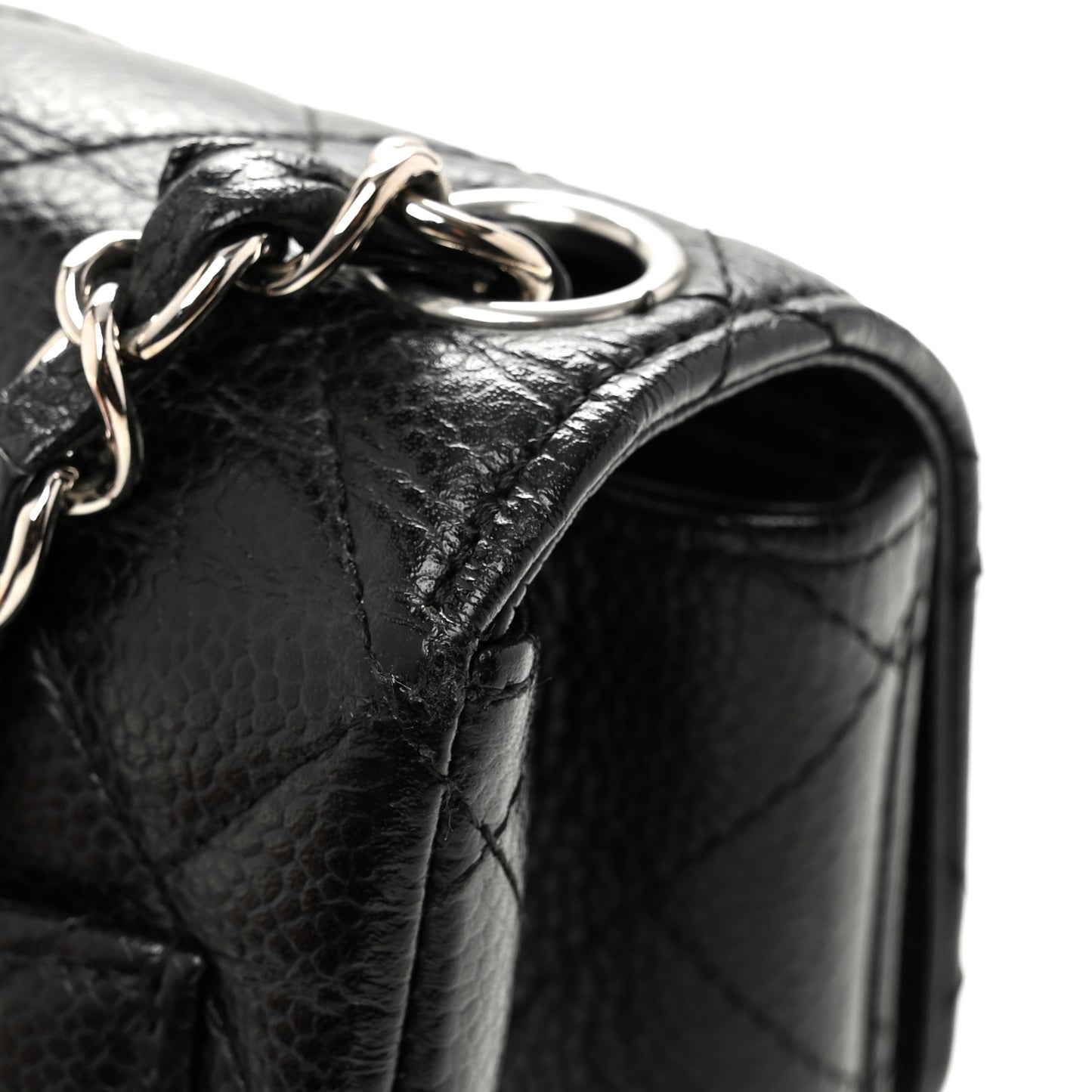 Caviar Quilted Mini Square Flap Black