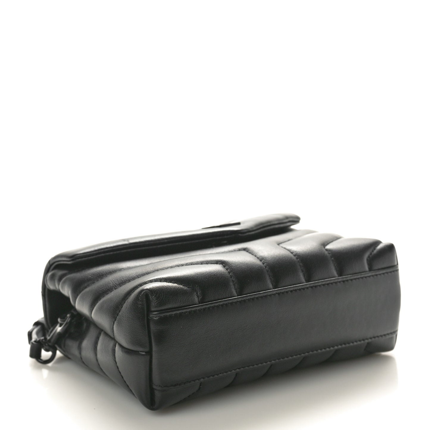 Calfskin Y Quilted Monogram Monochrome Toy Loulou Crossbody Bag Black