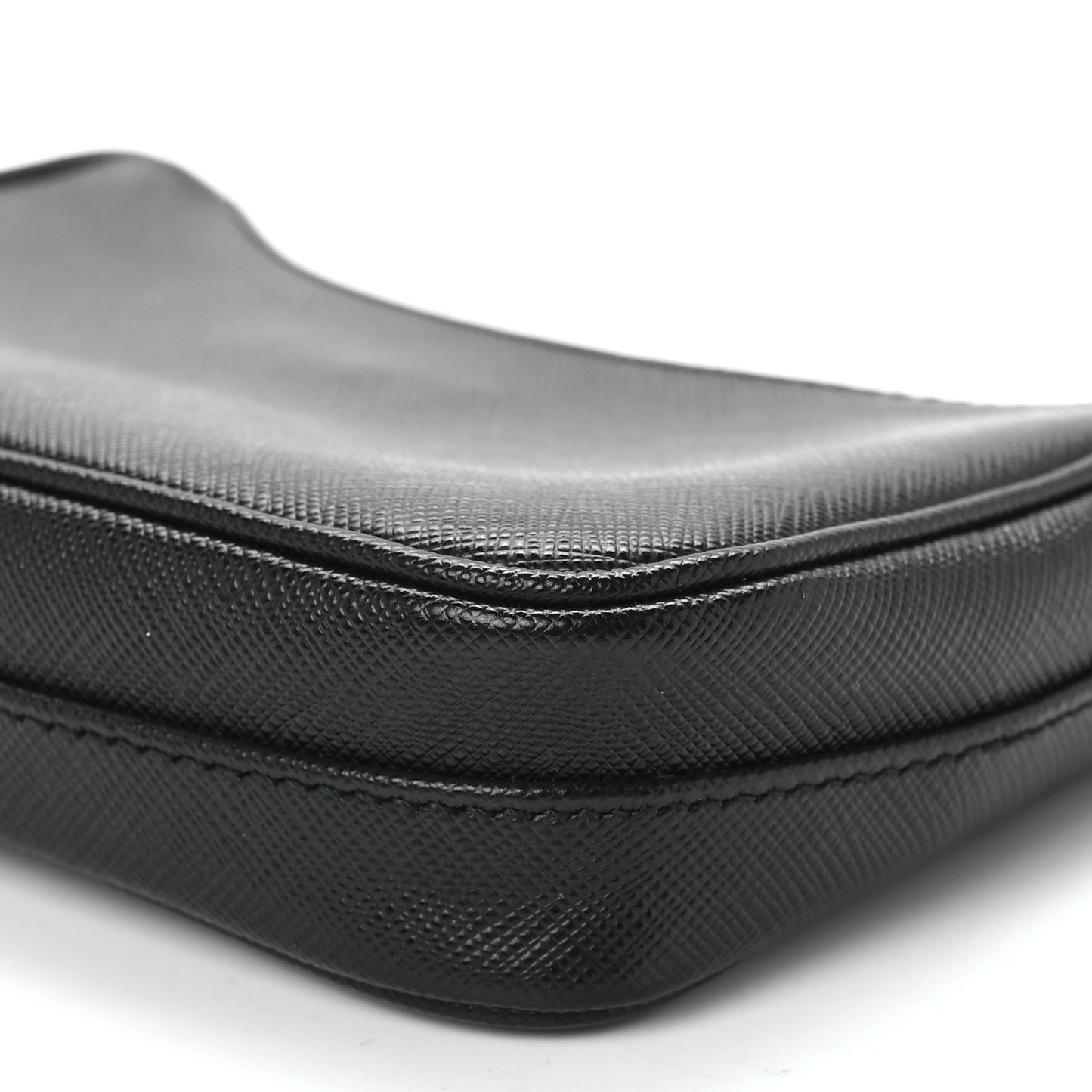 Saffiano Lux Mini Shoulder Bag Black