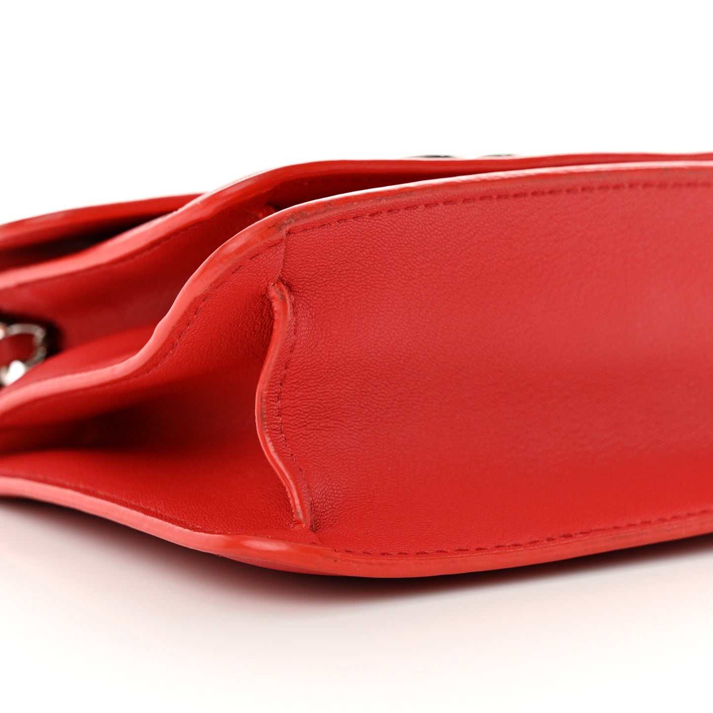 Goatskin Quilted Small CC Box Flap Red