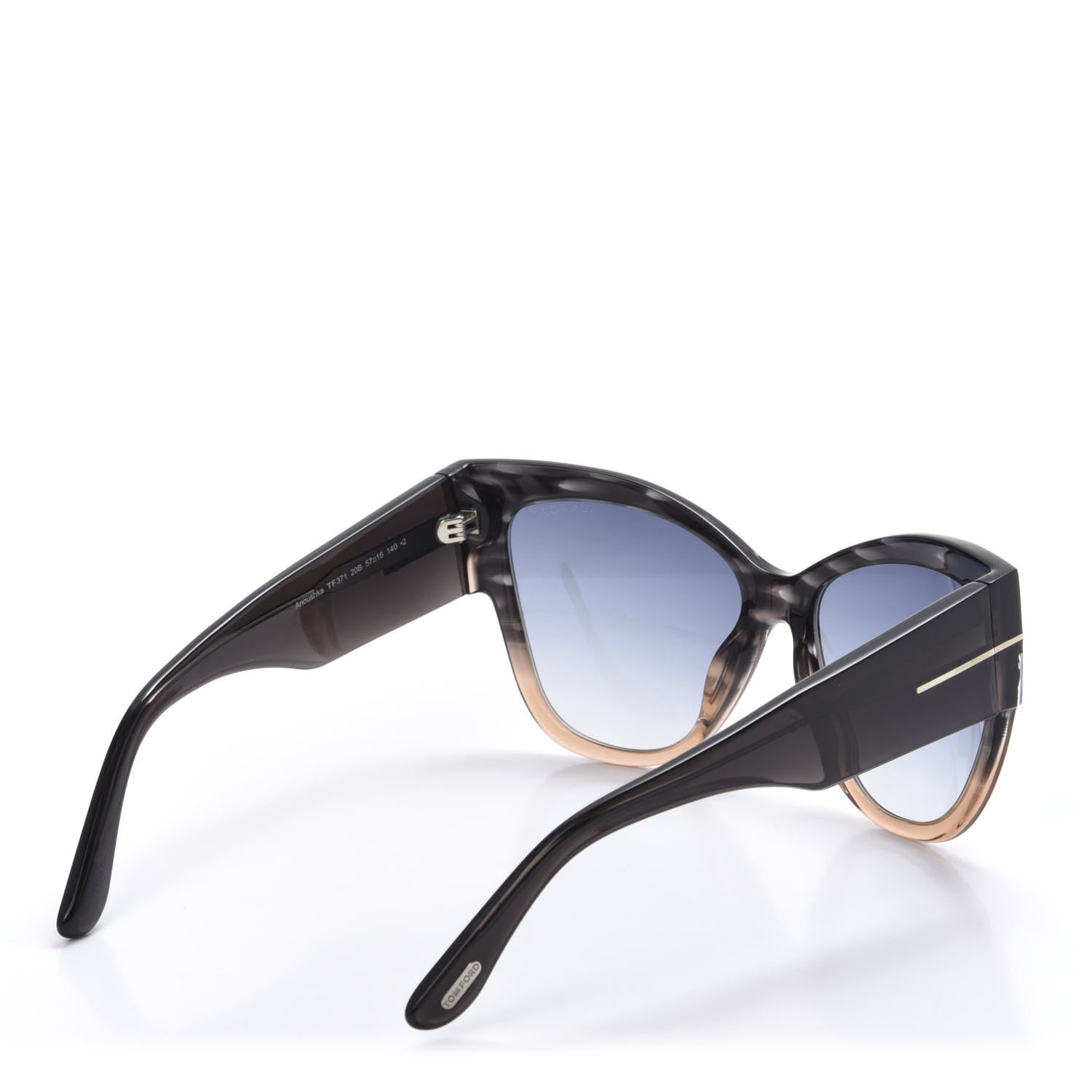 Tom Ford Acetate Anoushka Cat Eye Sunglasses TF371 Melange Grey Peach 4 of 7