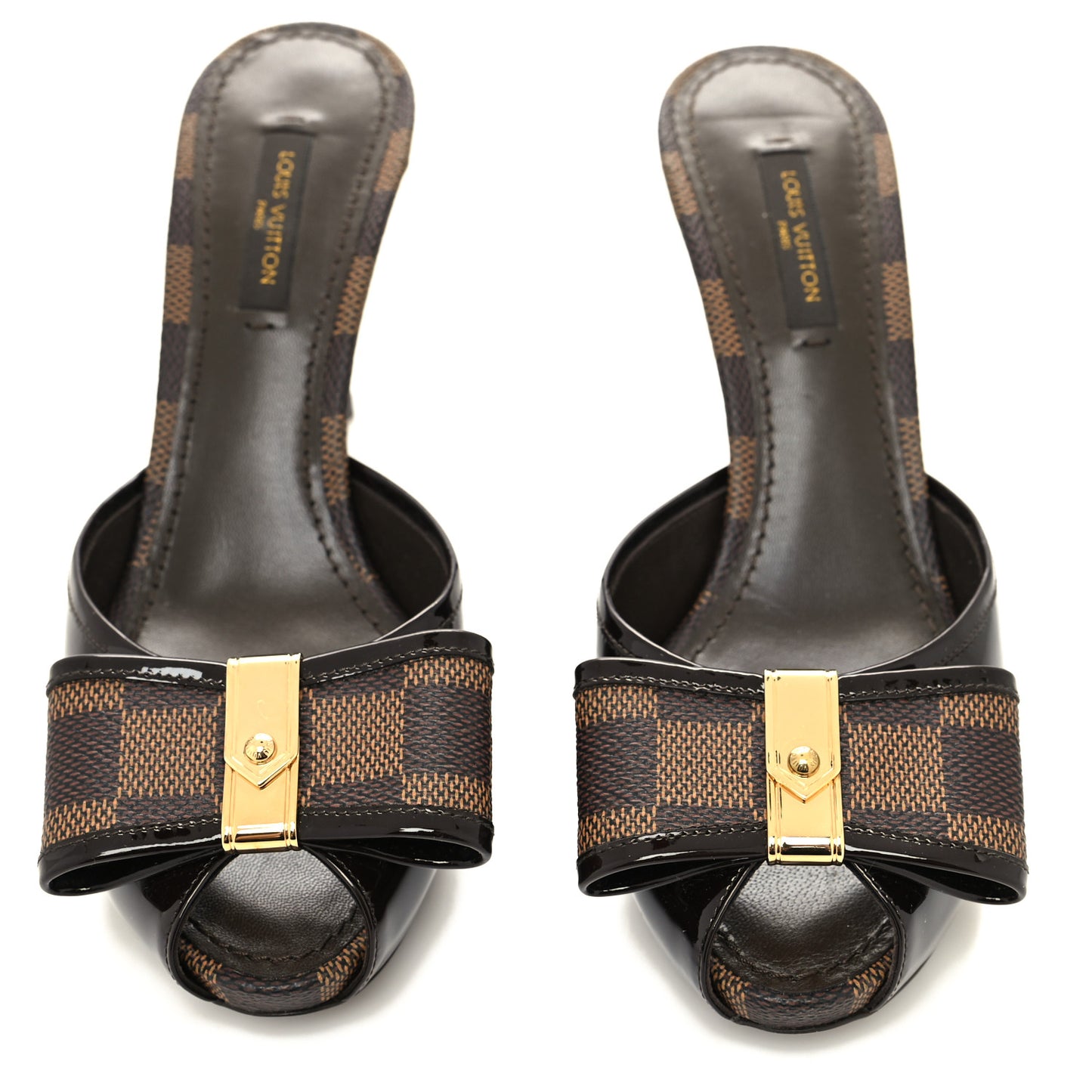 Damier Ebene Patent Valentine Mules 36