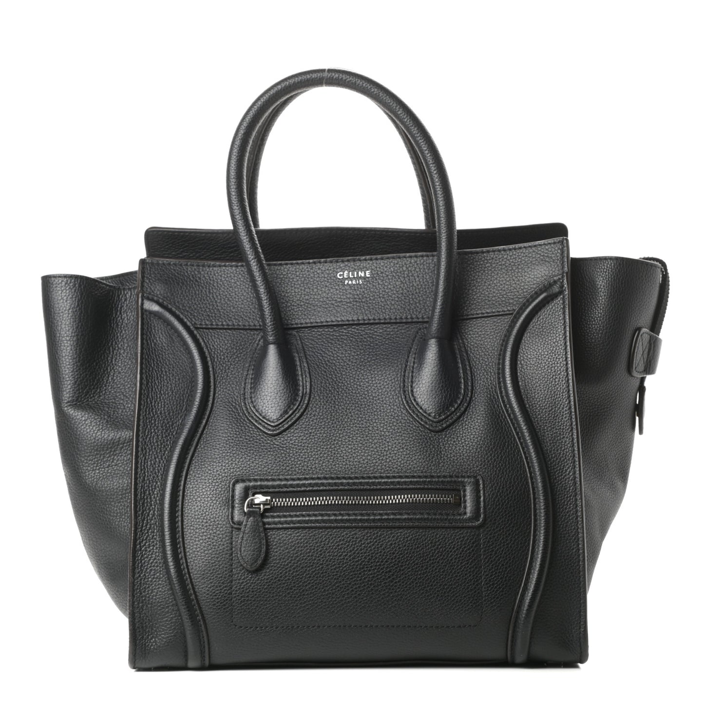 Drummed Calfskin Mini Luggage Black