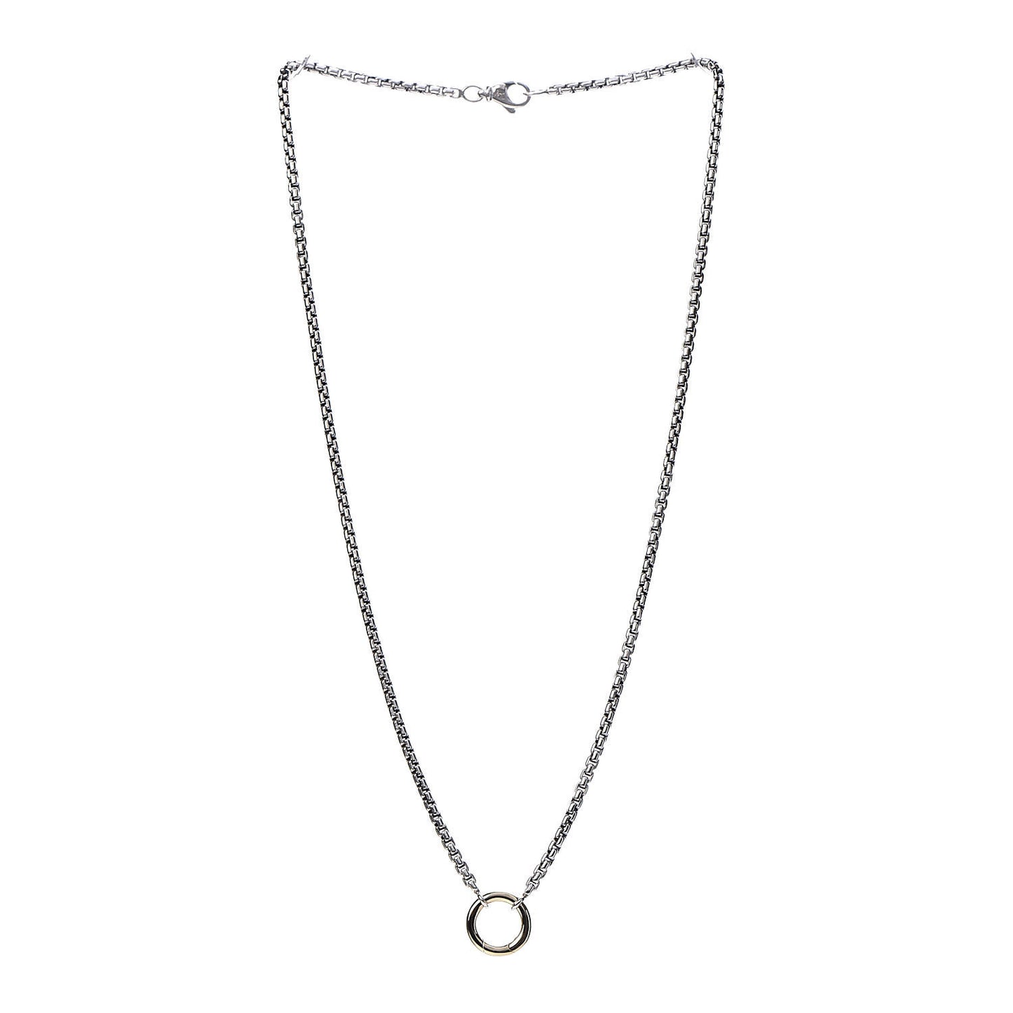 Sterling Silver 18K Yellow Gold Amulet Vehicle Box Chain Necklace