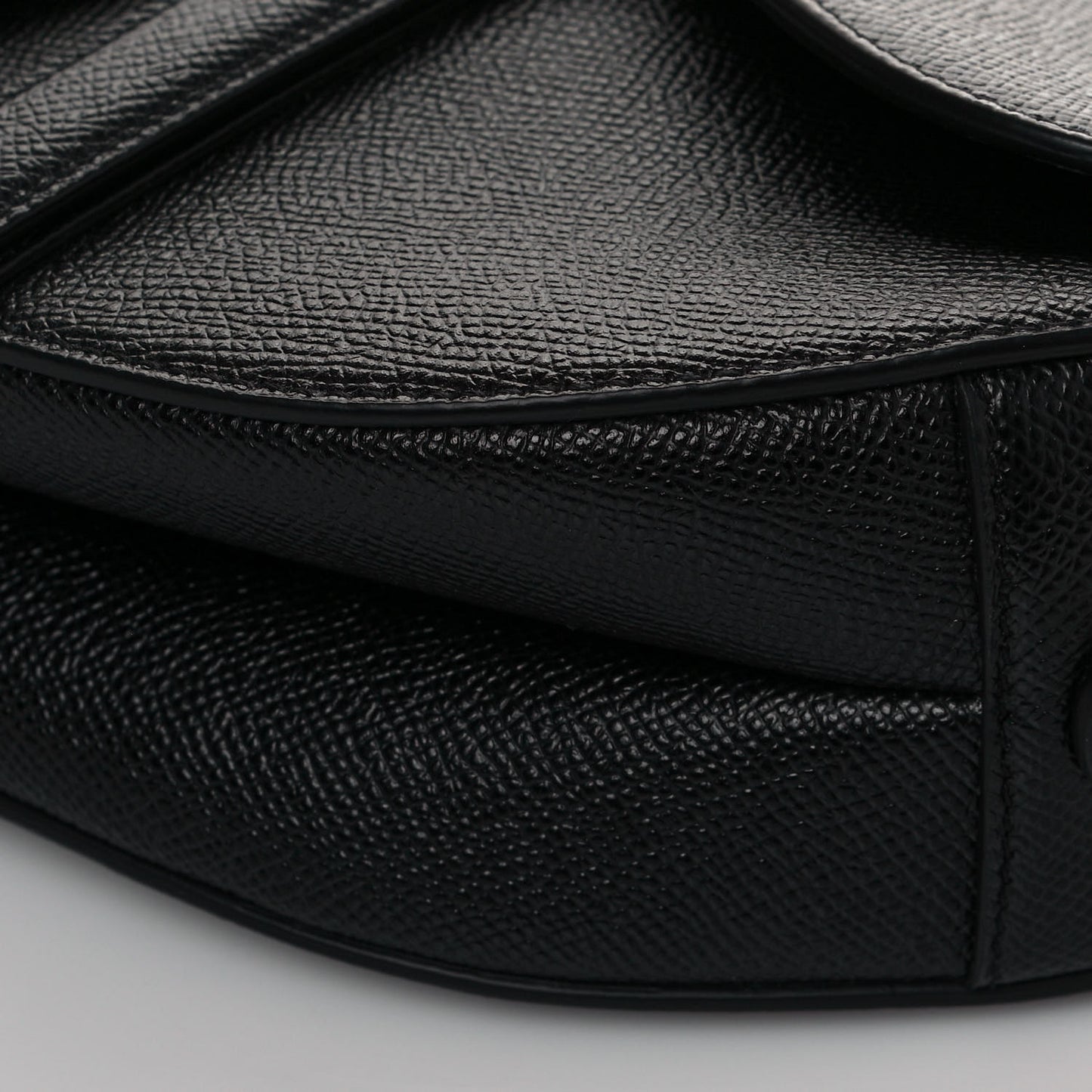 Grained Calfskin Saddle Bag Black