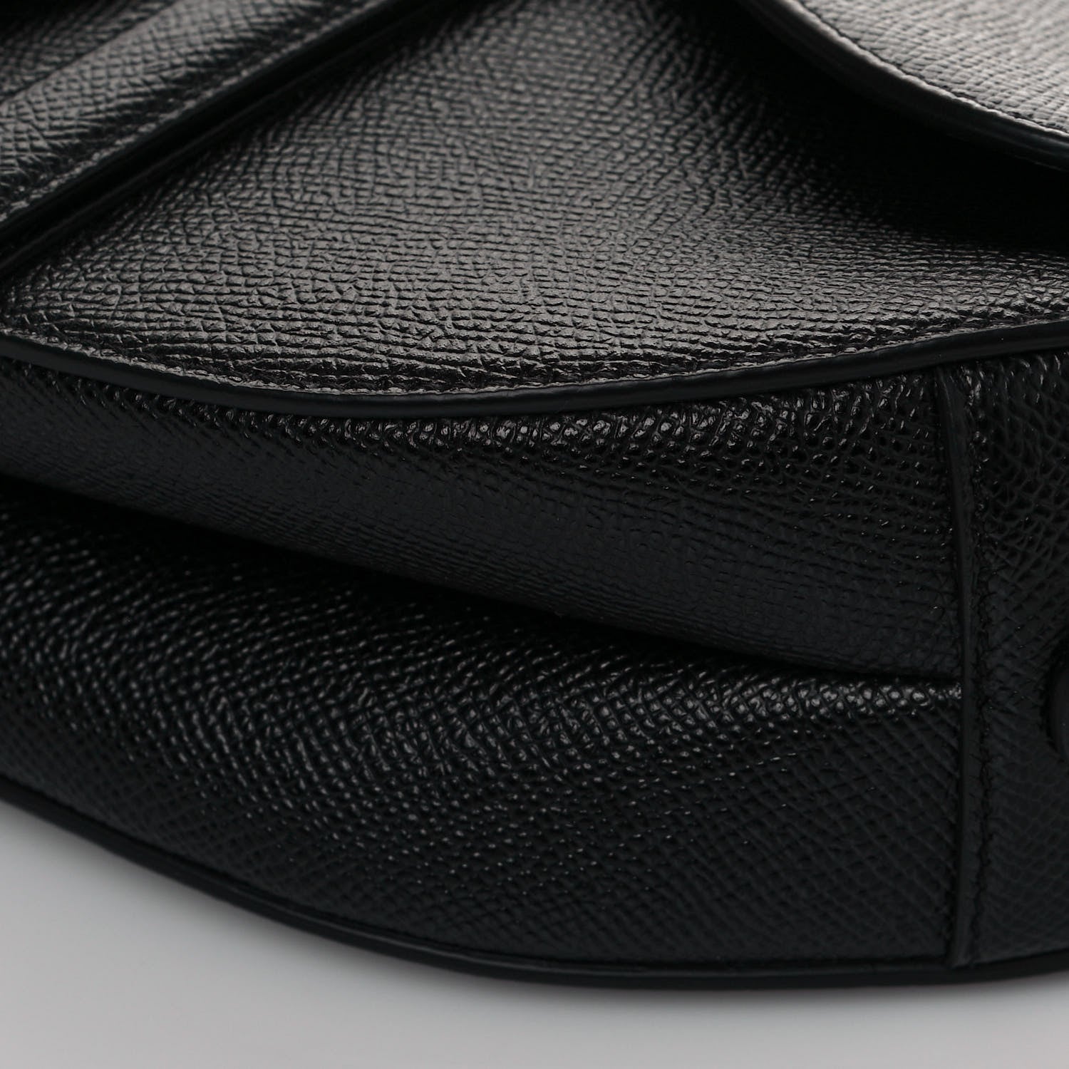 Christian Dior Grained Calfskin Saddle Bag Black 10 of 13
