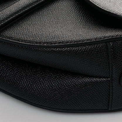 Christian Dior Grained Calfskin Saddle Bag Black 10 of 13