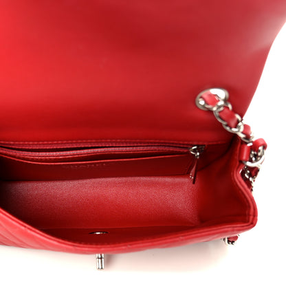 Chanel Lambskin Quilted Mini Rectangular Flap Dark Red 5 of 12