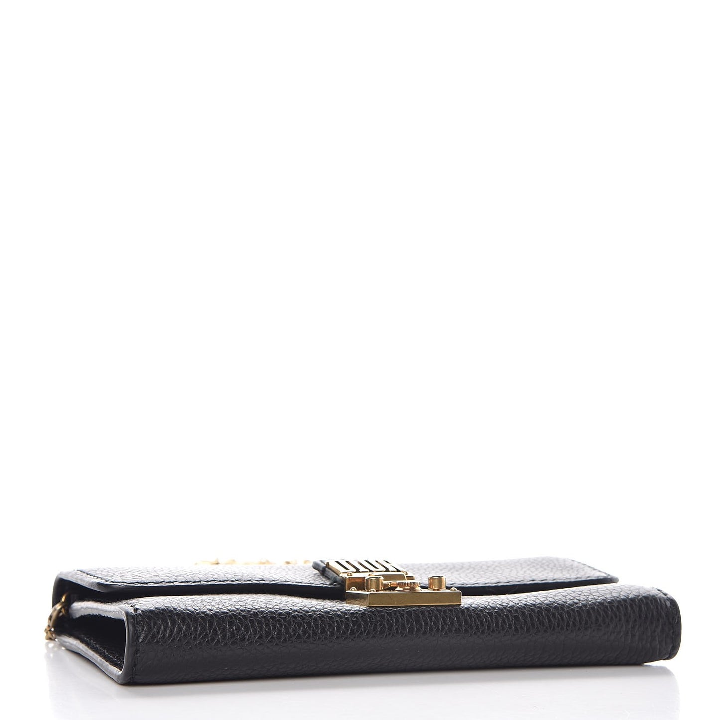 Calfskin Dioraddict Wallet on Chain Black