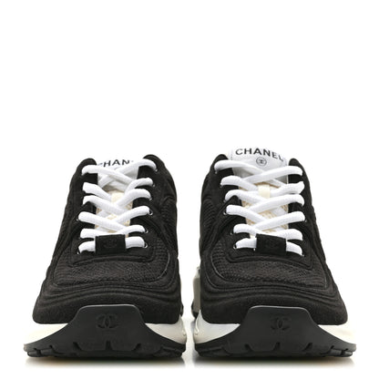 Chanel Fabric CC Womens Sneakers 37 Black 3 of 10