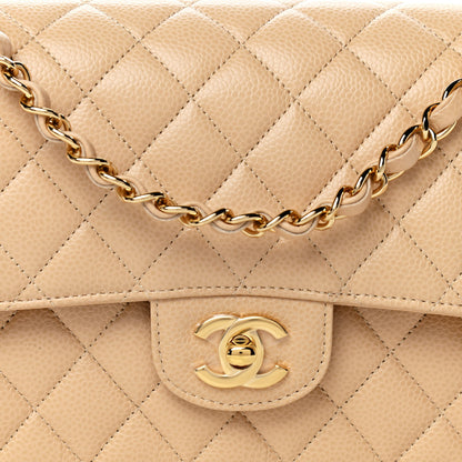 Chanel Caviar Quilted Medium Double Flap Beige 8 of 11