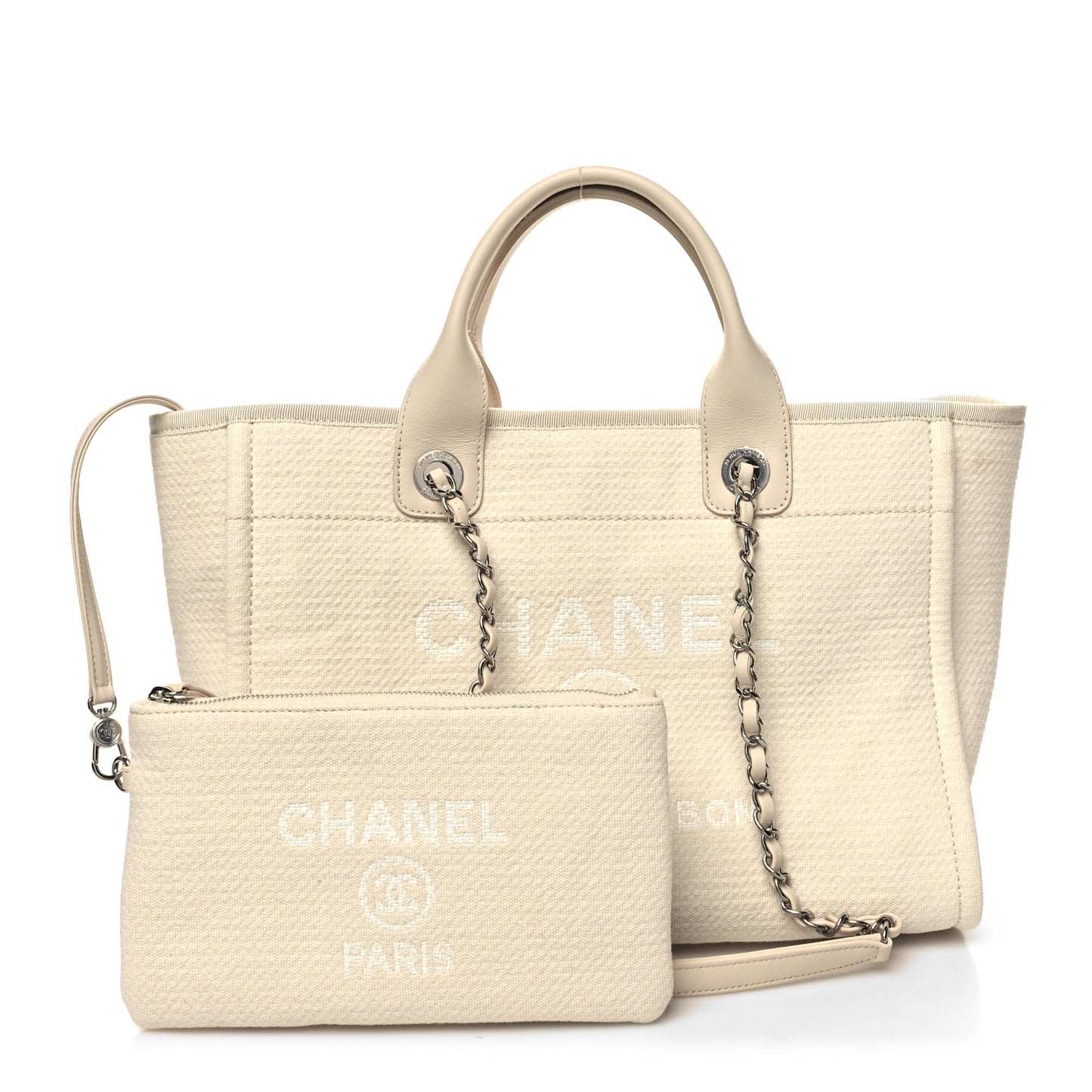 Mixed Fibers Small Deauville Tote White