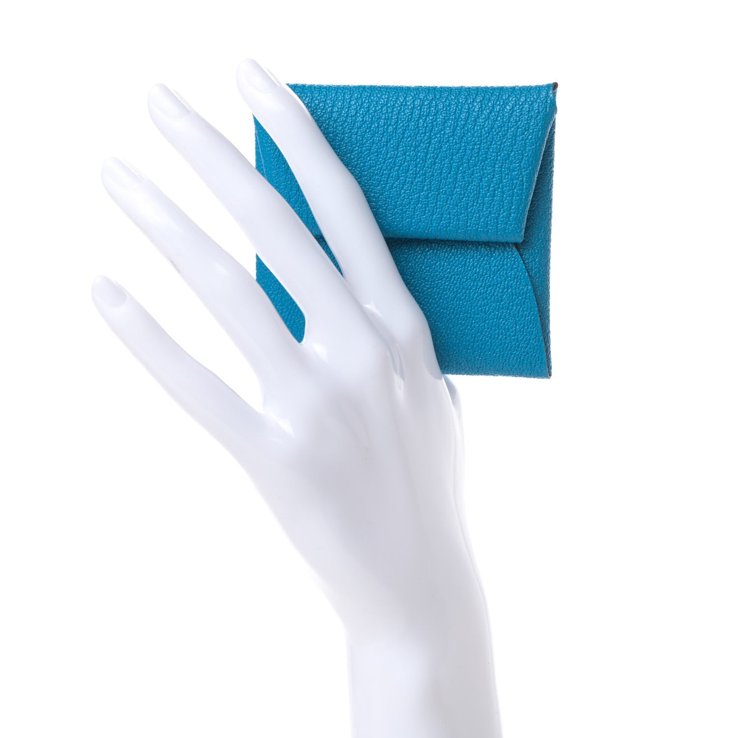 Hermes Chevre Mysore Bastia Verso Coin Purse Bleu Frida Cuivre 2 of 8