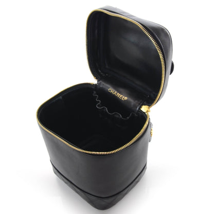 Chanel Calfskin Cosmetic Vanity Bag Black 4 of 9