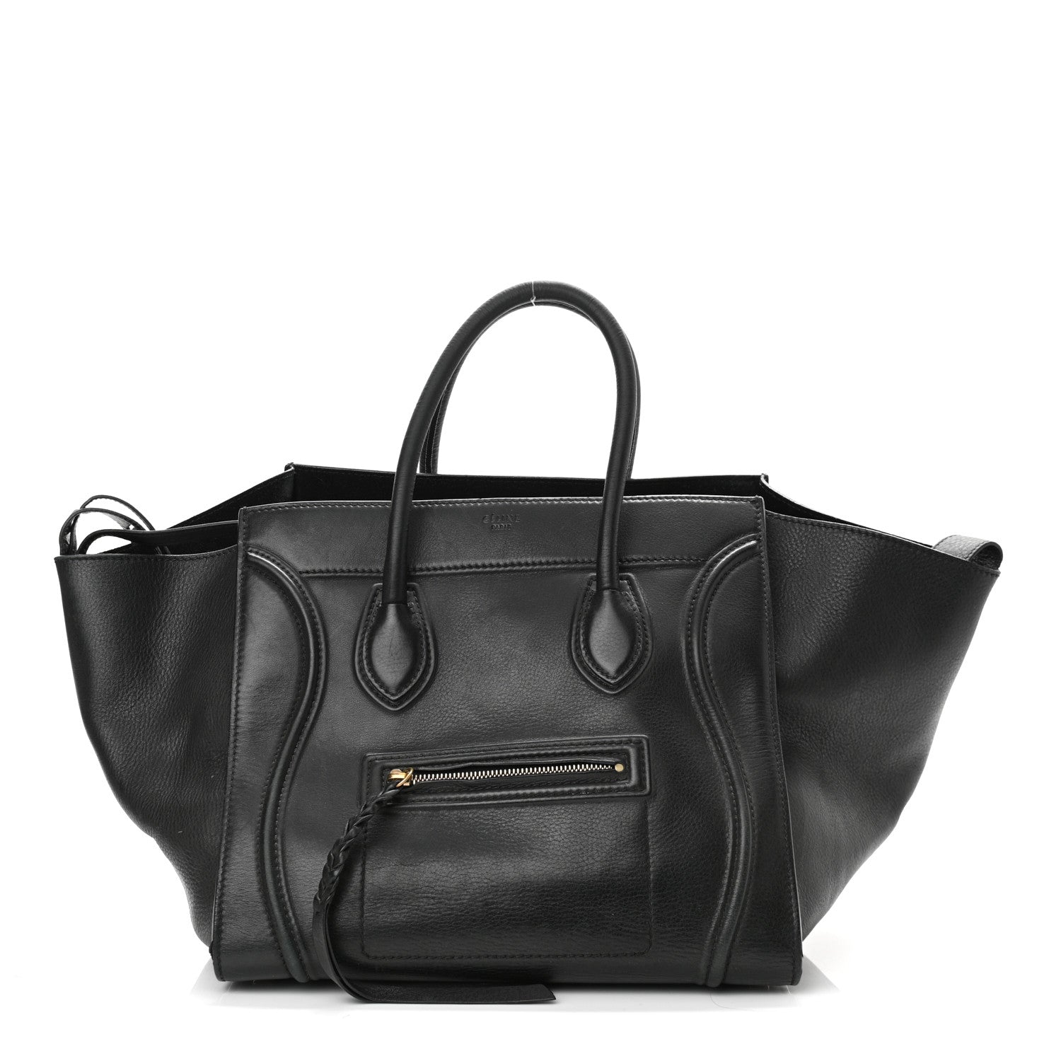 Celine Supple Calfskin Medium Phantom Luggage Black 2 of 17