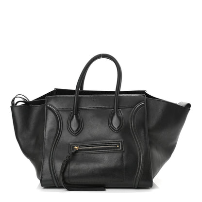 Celine Supple Calfskin Medium Phantom Luggage Black 2 of 17