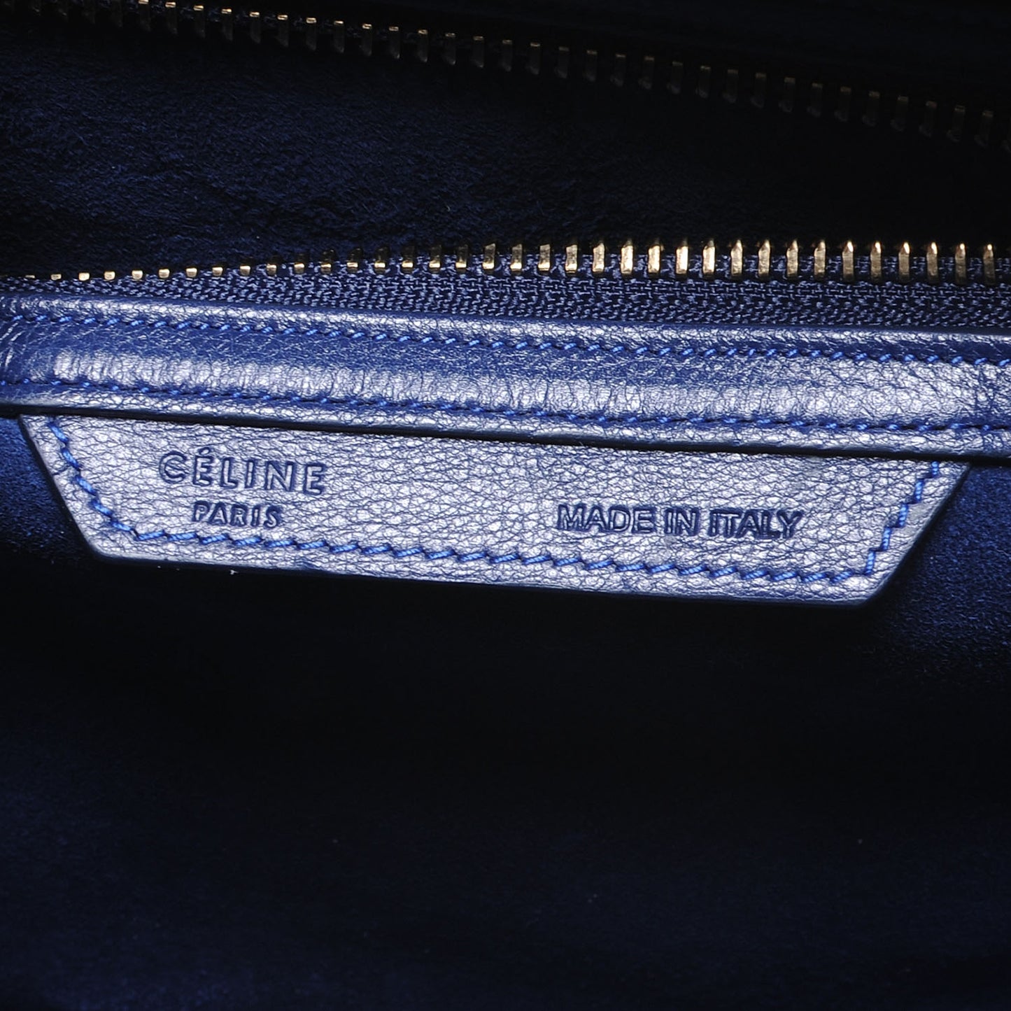 Satinated Leather Mini Luggage Ink Blue