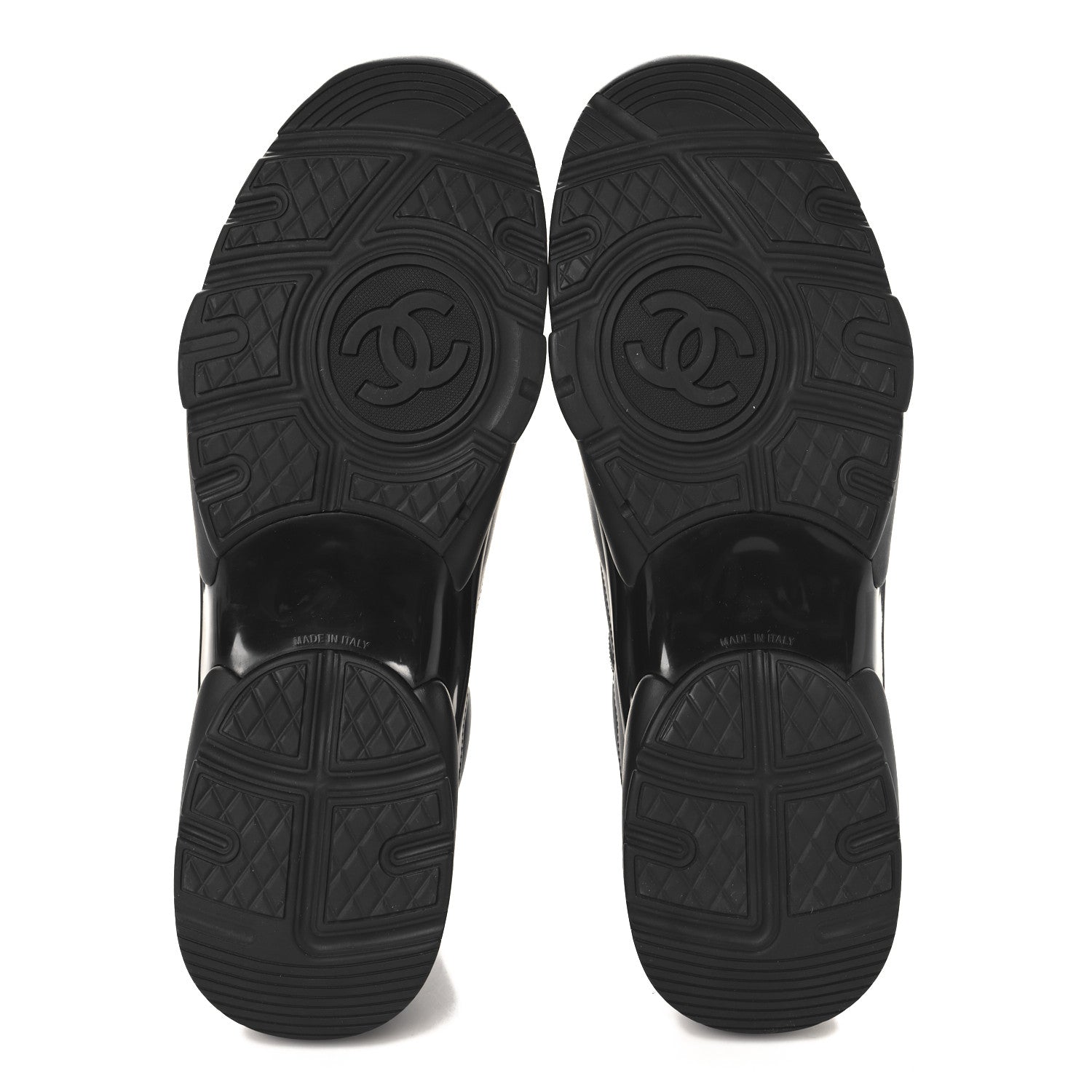 Chanel Lambskin Fabric CC Uniform Mens Sneakers 46 Black 6 of 9