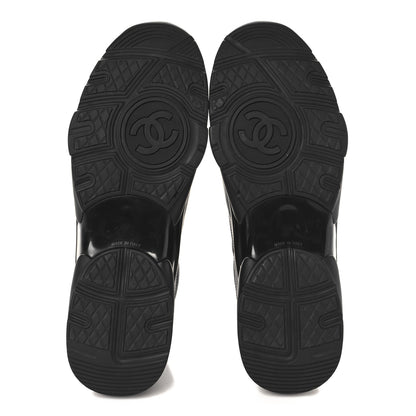 Chanel Lambskin Fabric CC Uniform Mens Sneakers 46 Black 6 of 9