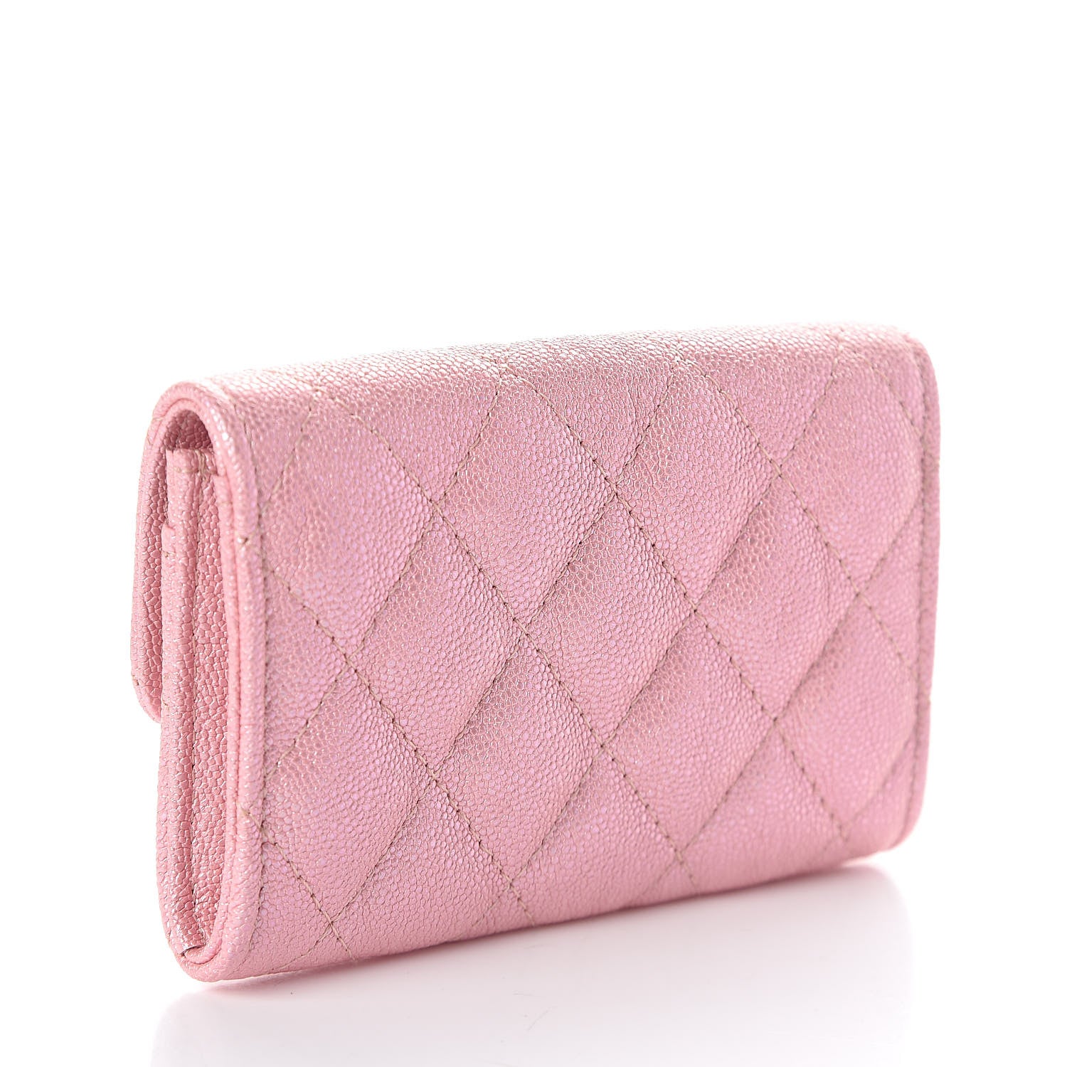 Chanel Iridescent Caviar Quilted Flap Card Holder Rose Pink 3 of 9