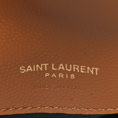 Saint Laurent Grain De Poudre Matelasse Chevron Monogram Compact Wallet Natural Dark 7 of 12