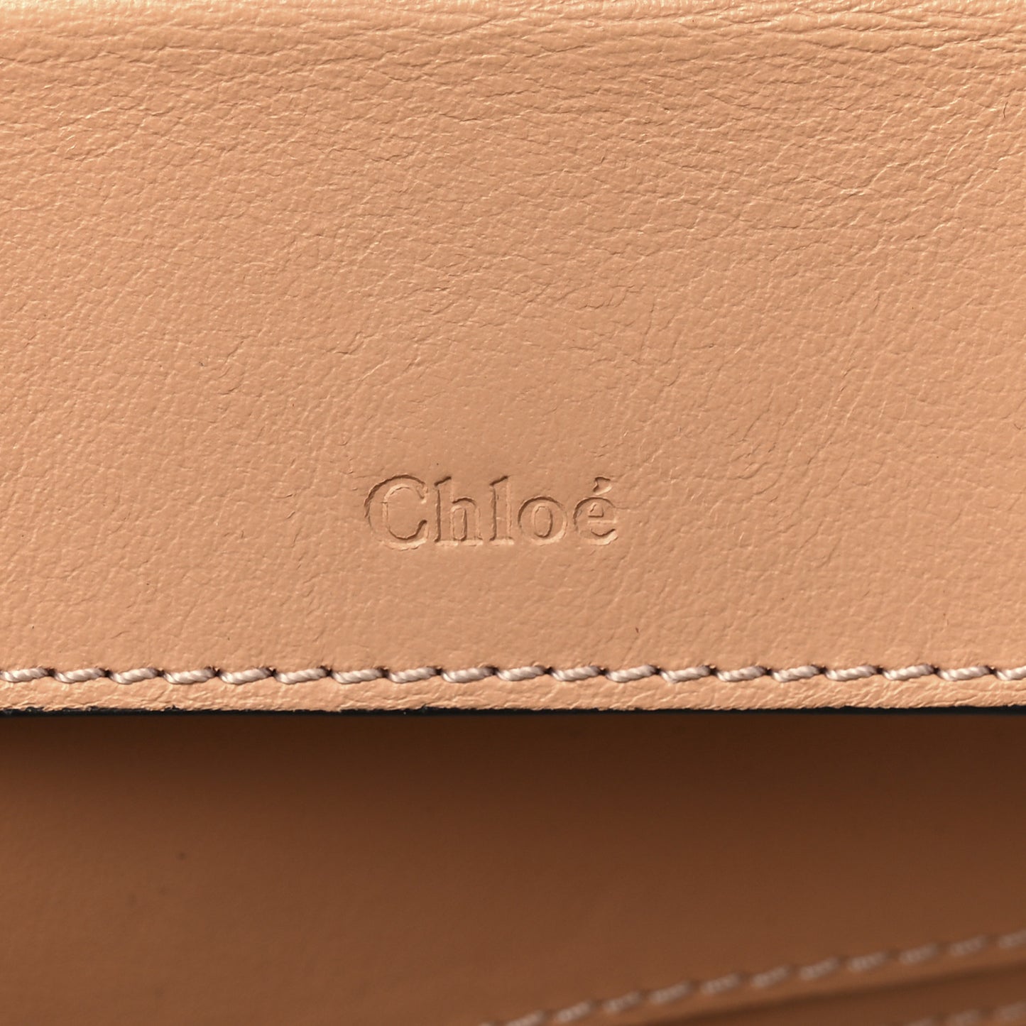 Calfskin Crocodile Embossed Mini C Vanity Bag Nut