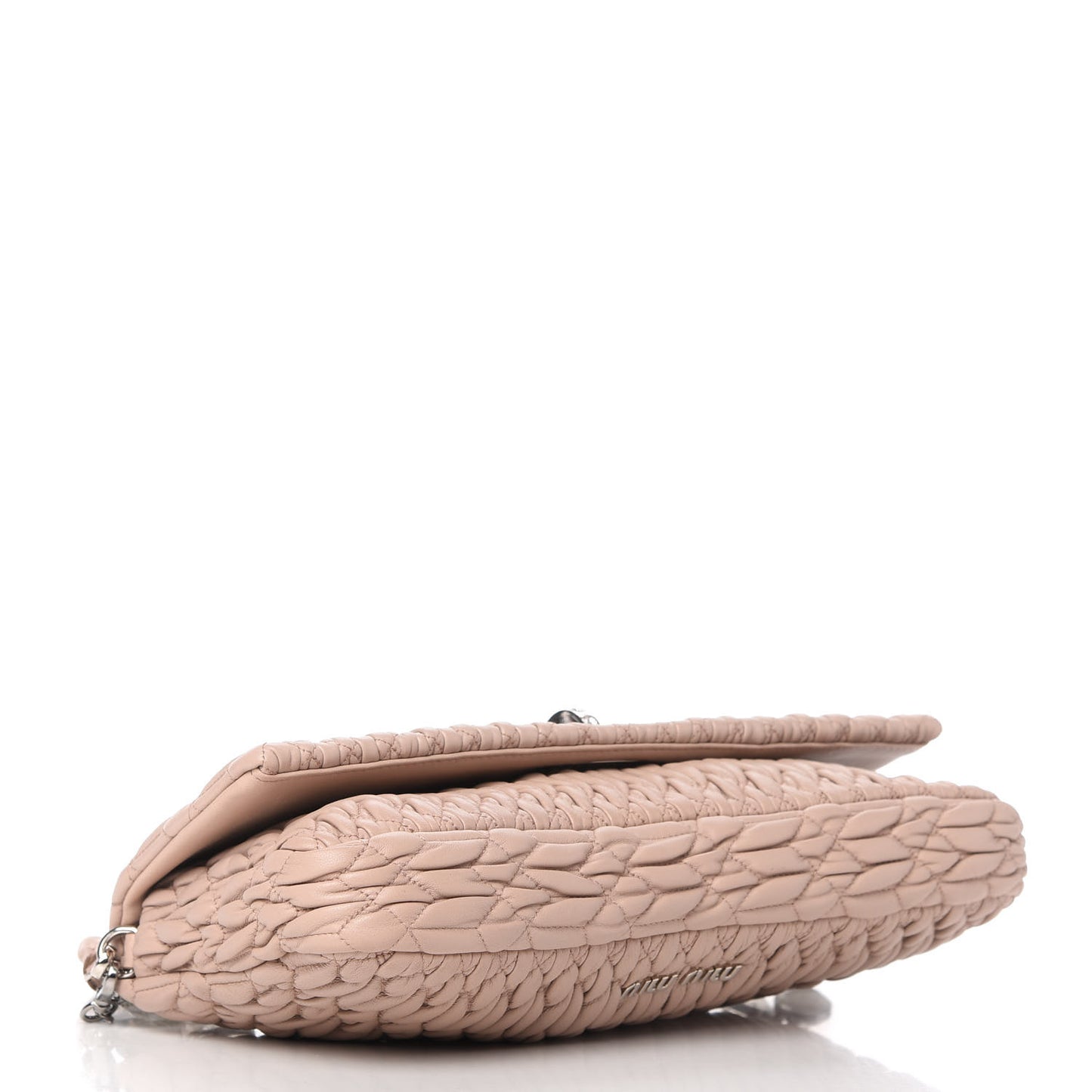 Nappa Matelasse Crystal Flap Clutch Cammeo