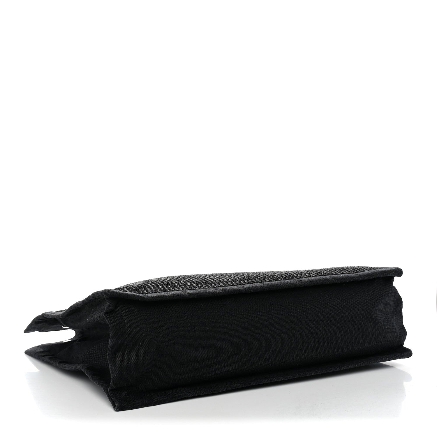 Saint Laurent Raffia Linen Calfskin Rive Gauche Tote Black 3 of 13