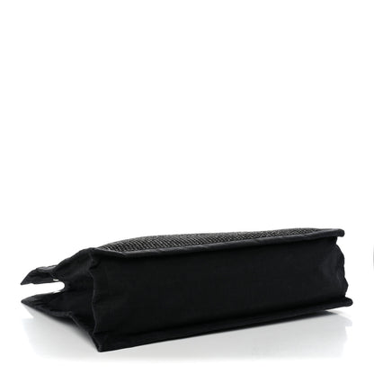 Saint Laurent Raffia Linen Calfskin Rive Gauche Tote Black 3 of 13