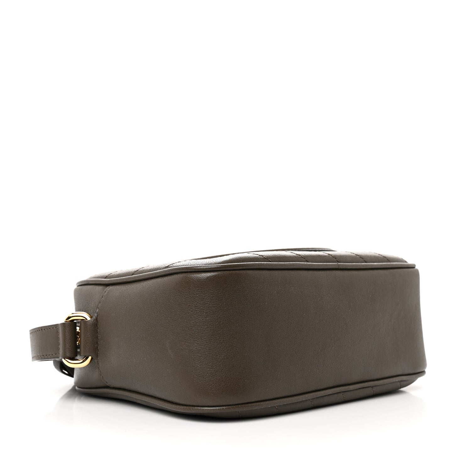 Sakai Be Green Calfskin Diagonal Stitched Small Blondie Shoulder Bag Craclet Brown