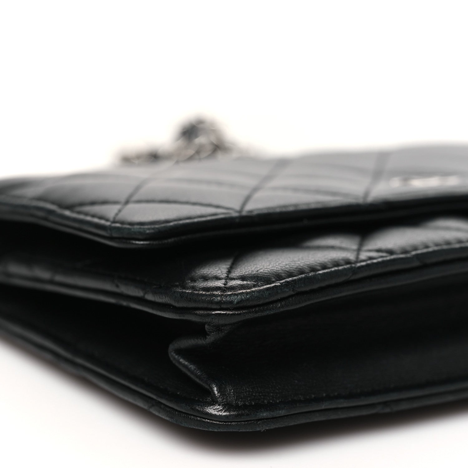 Chanel Lambskin Quilted Wallet On Chain WOC Black 10 of 12