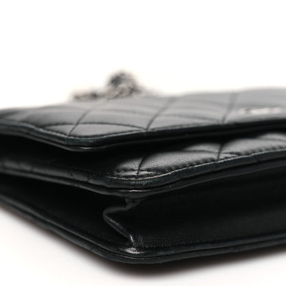 Chanel Lambskin Quilted Wallet On Chain WOC Black 10 of 12