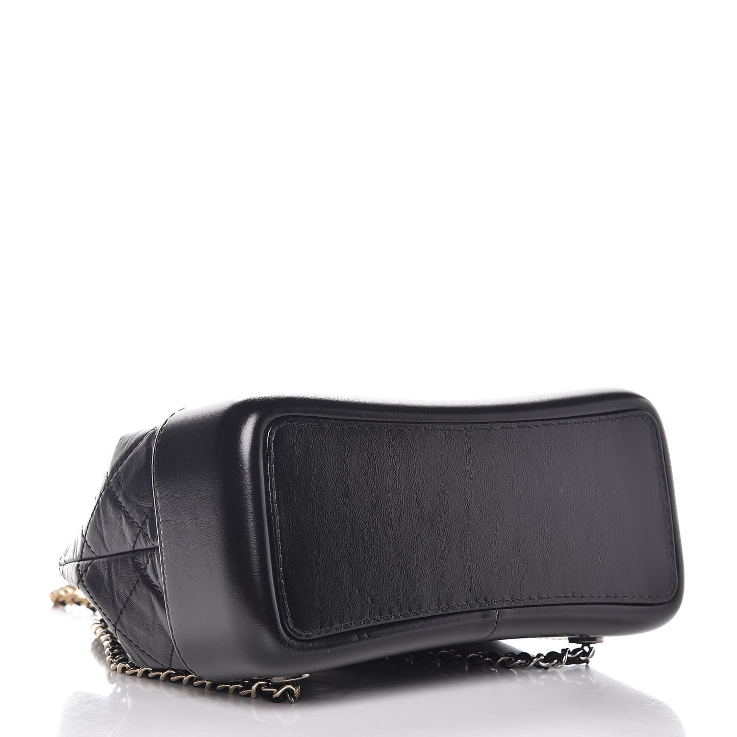 Aged Calfskin Quilted Small Gabrielle Backpack Black