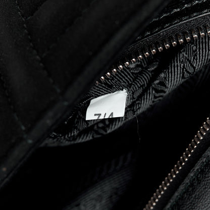 Prada Camoscio Impunture Diagramme Medium Chain Flap Shoulder Bag Black 8 of 12