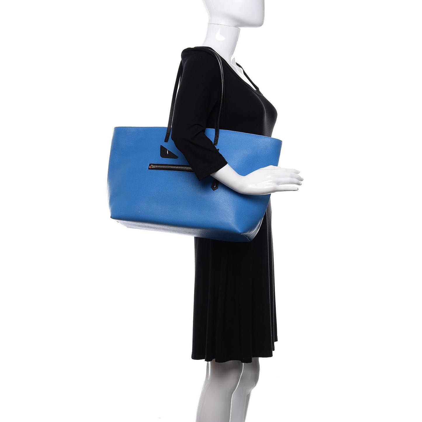 Vitello Elite Cuoio Monster Buggies Medium Roll Tote Blue Royal Black