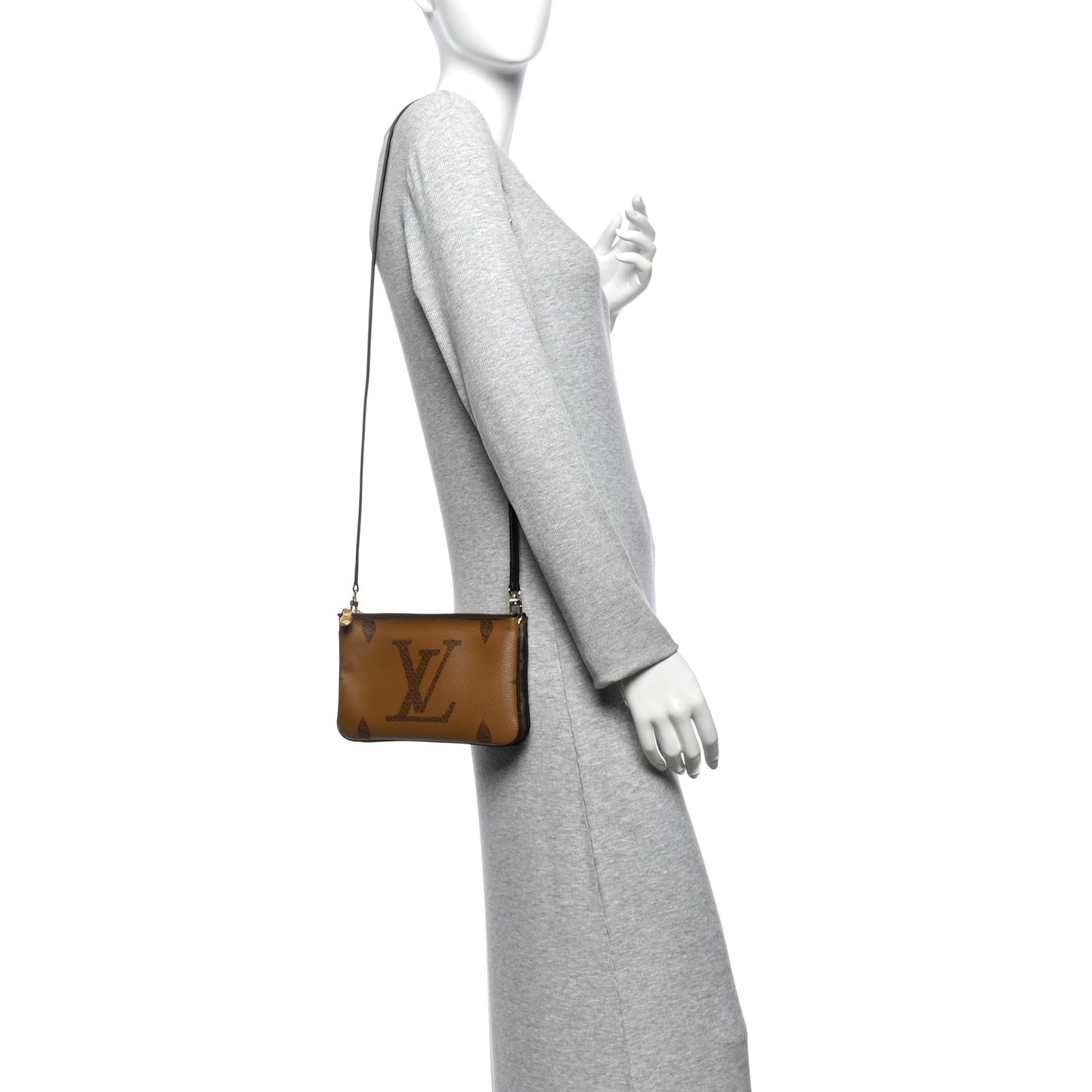 Reverse Monogram Giant Double Zip Pochette