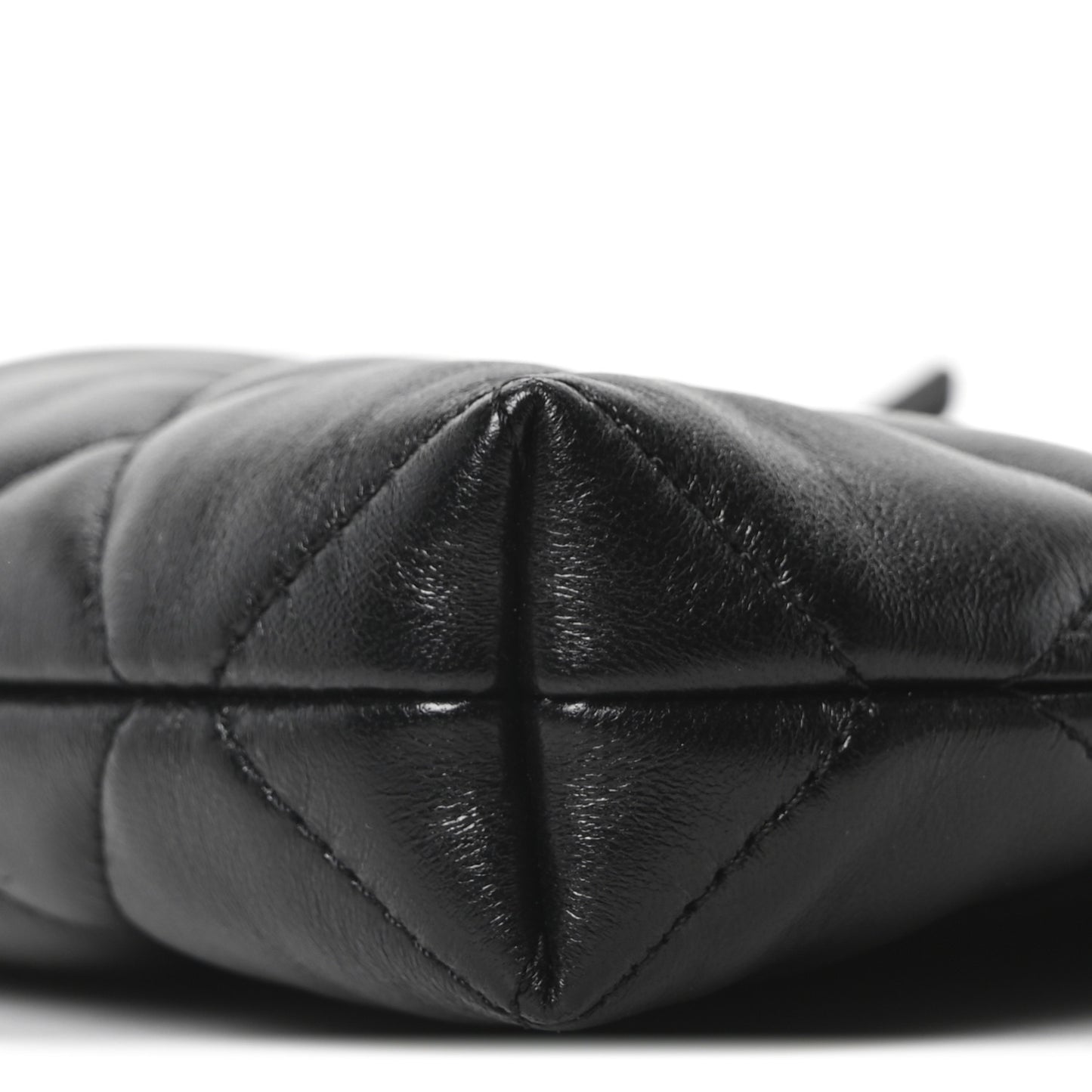 Shiny Lambskin Quilted CC Hobo Black